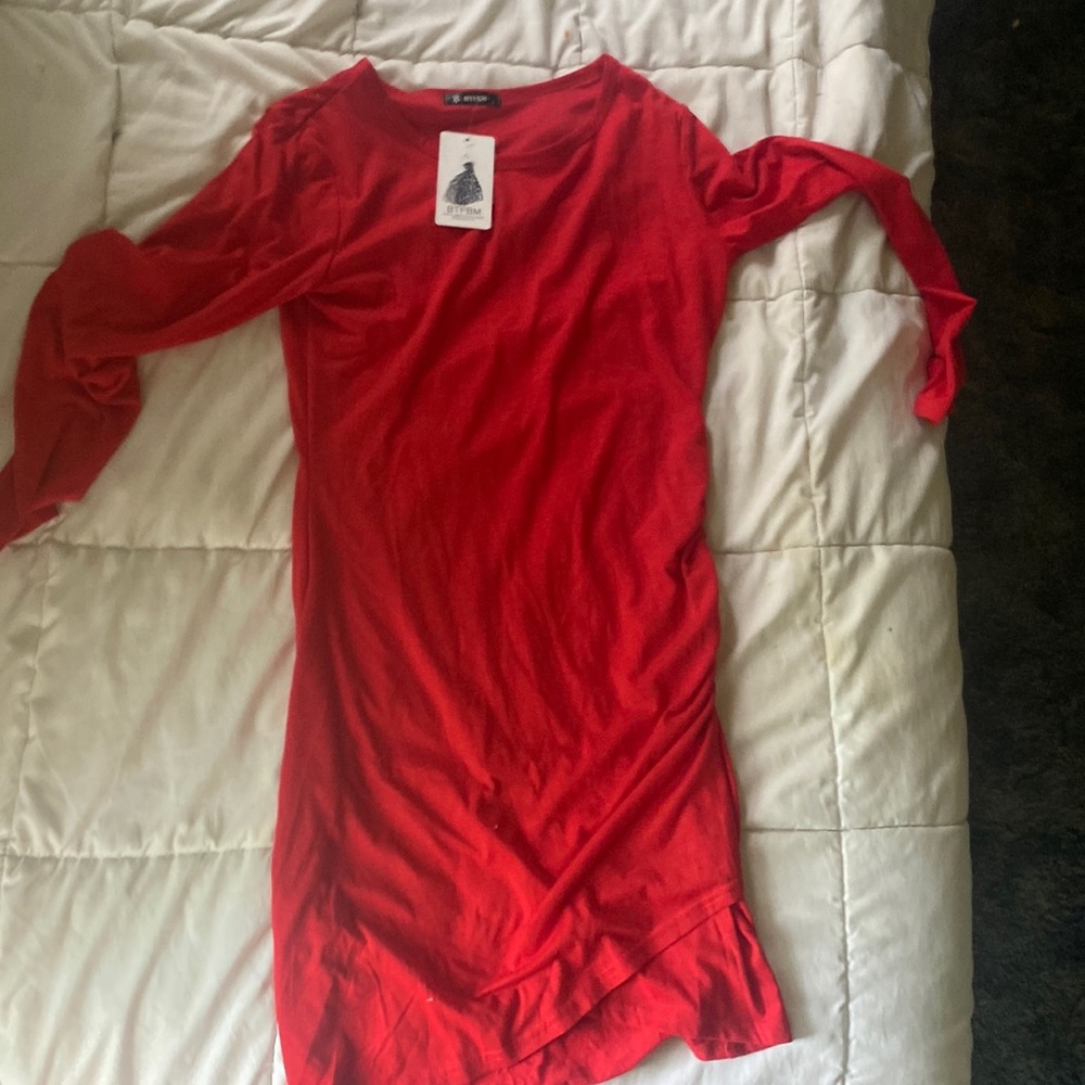 BTFBM red long sleeve dress